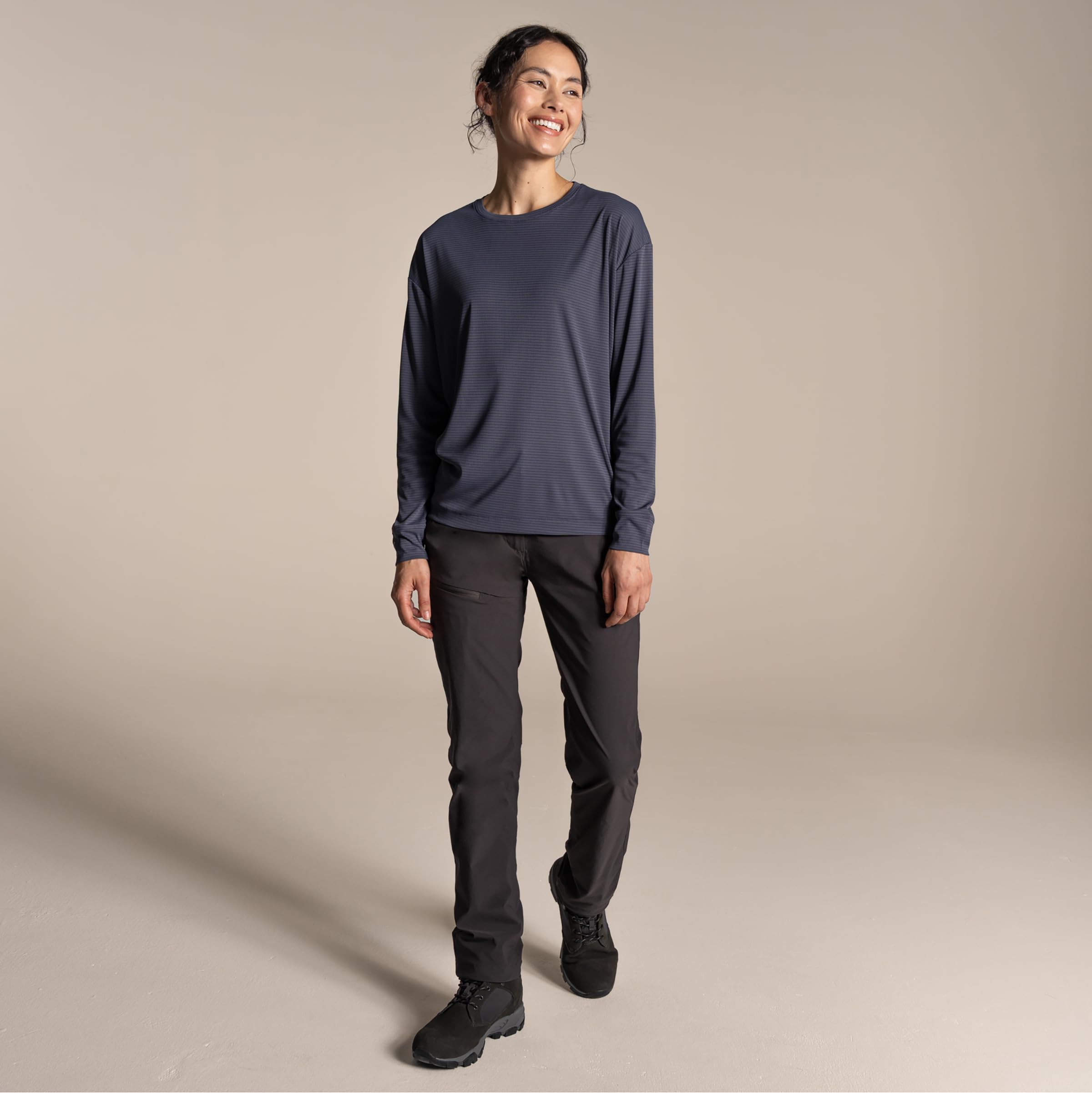 Craghoppers Damen NosiLife Solarshield+ Longsleeve, Anthracite, L