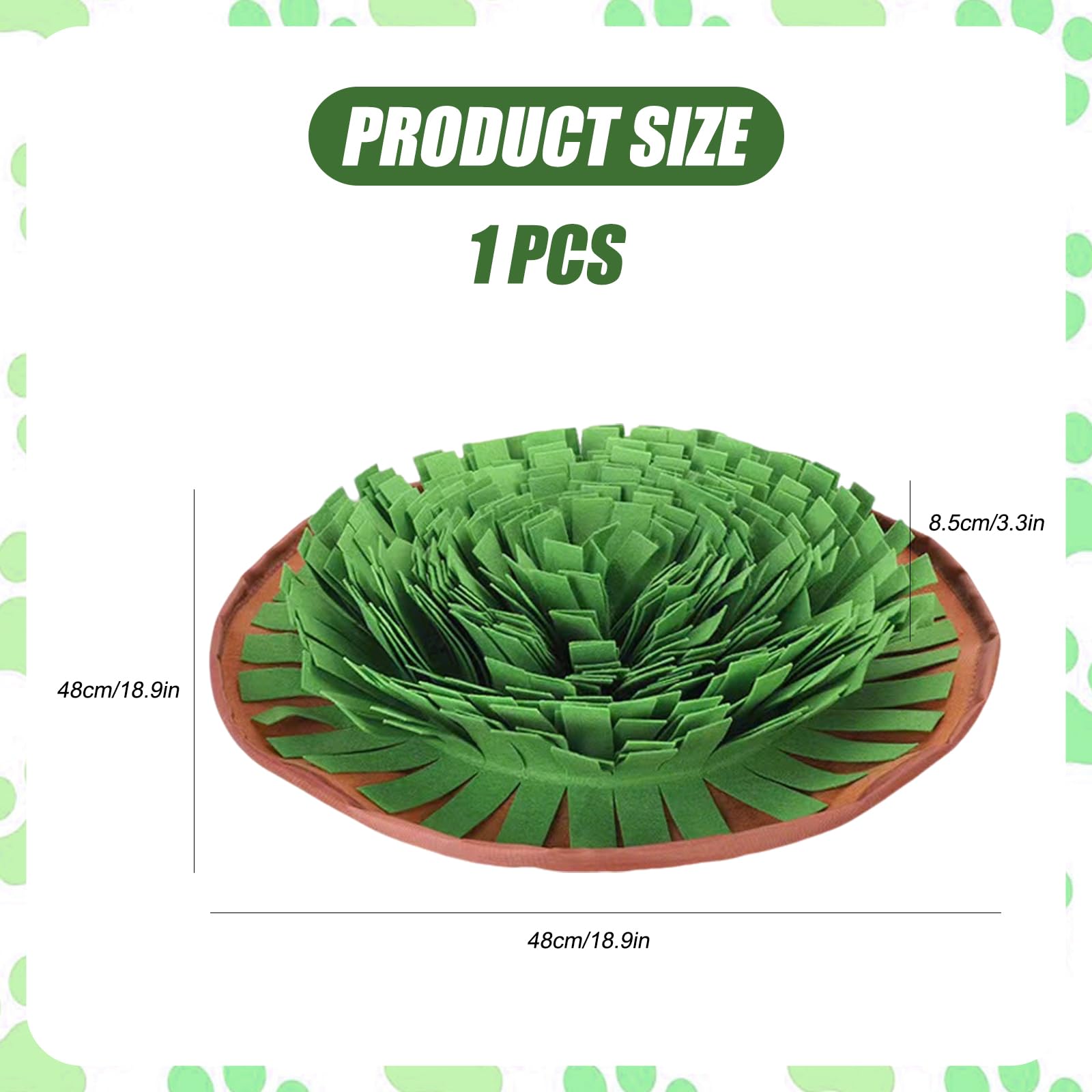 Embhlitfe Snuffle Mat for Dogs Pet Treats Feeding Mat Lick Mat for Cats Puppy Slow Feeding Training Mat Interactive Feeding Game Machine Washable Dog Mat for Boredom and Mental Stimulation (Green) - Image 2