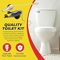 Vista 2 de Kit de reemplazo de mango de inodoro de montaje frontal de Qualihome en níquel cepillado con kit de reemplazo de solapa de inodoro universal de 2