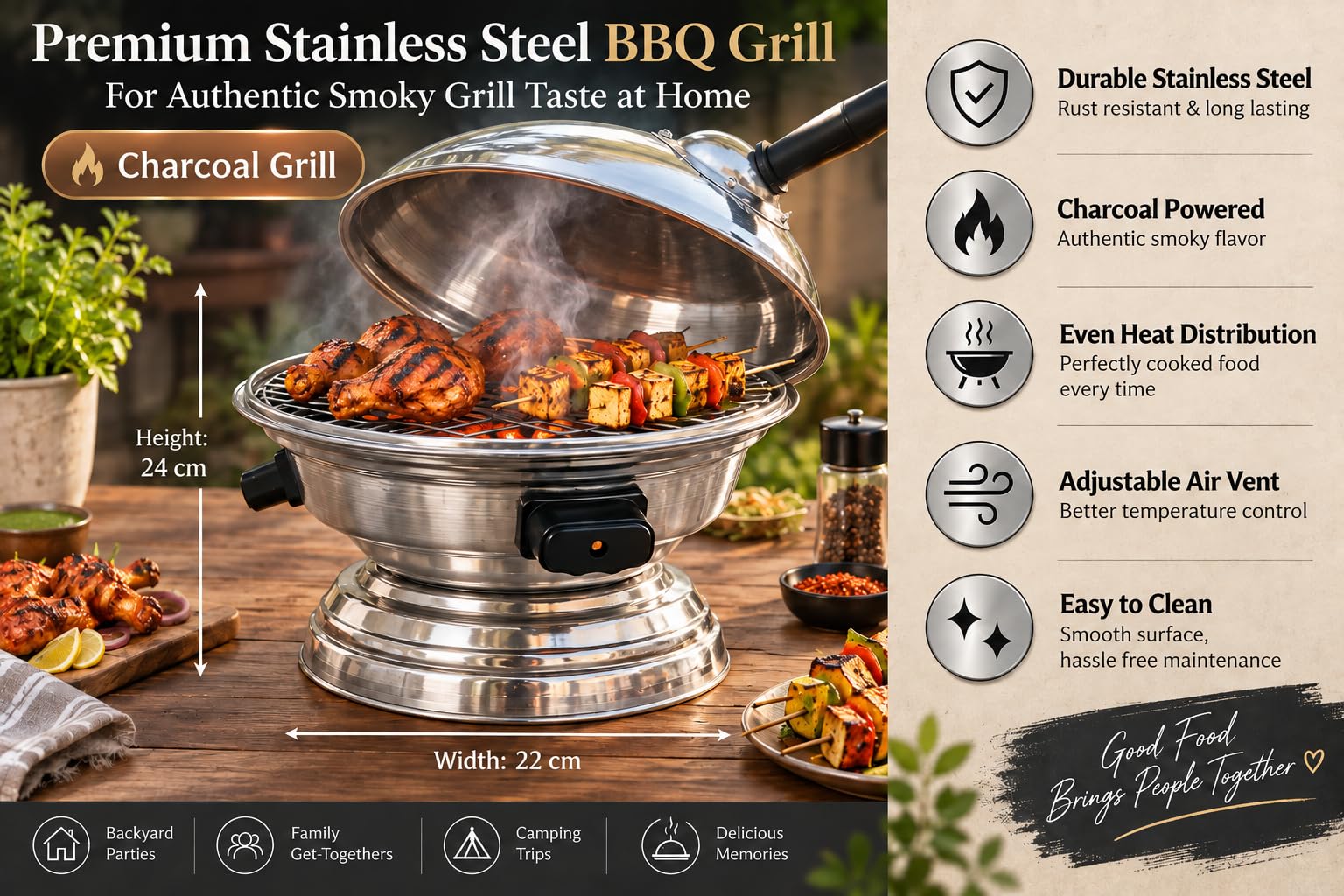 Stainless Steel Gas Tandoor - Bati, Roti, Naan Maker -5