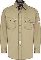 Vista 9 de BOCOMAL Camisas FR para hombre, resistentes al fuego, peso ligero, NFPA2112, camisa de soldadura ignífuga, acabado repelente al agua y al aceite
