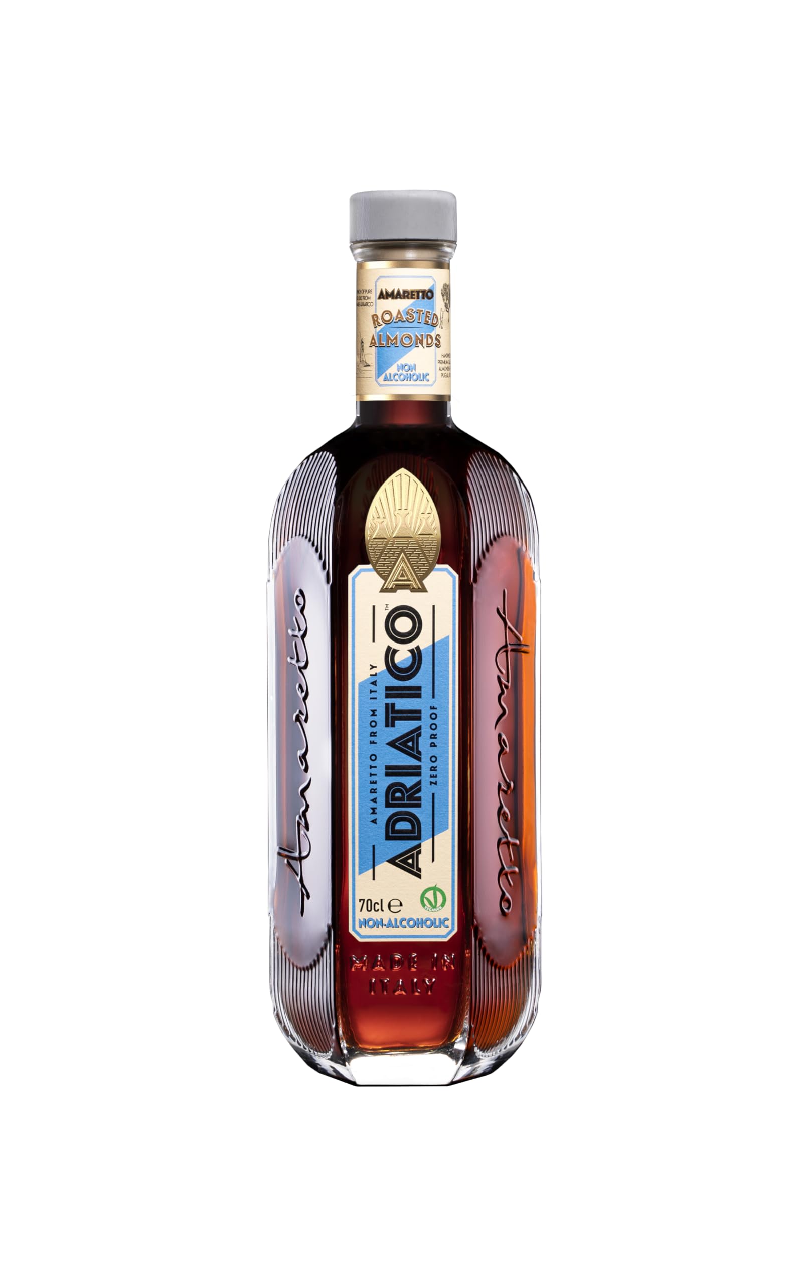Adriatico Amaretto Zero I Alkoholfreier Mandel-Likör auf Basis von Mandeldestillat I Natürlich & weniger süß I 700 ml