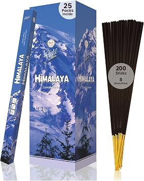 Flute Himalaya Incense Sticks Fresh Himalayan Mountain-Inspired Incense for Relaxation, Yoga & Daily Refresh 8 Sticks/Pack, 25 Packs/Box 9 Inch, 200 Sticks | 40 Minutes Burn Time
