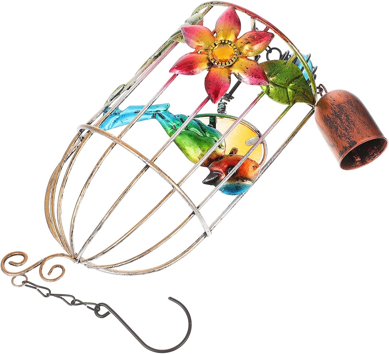 Wind chimes，chimes，wind chimes for outside， 1Pc Painted Birdcage Wind Chime Metal Bell Wind Chimes Hanging Wind Birdhouse Wind Chimes Chime Decoration Metal Wind Chimes