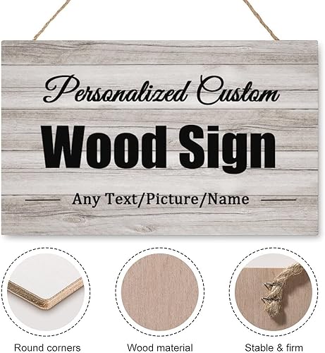 Miniatura 4 de AXKEUDO Letrero de madera rústica personalizado para colgar en la pared, decoración del hogar para exteriores, nombre de familia, boda, aniversario,