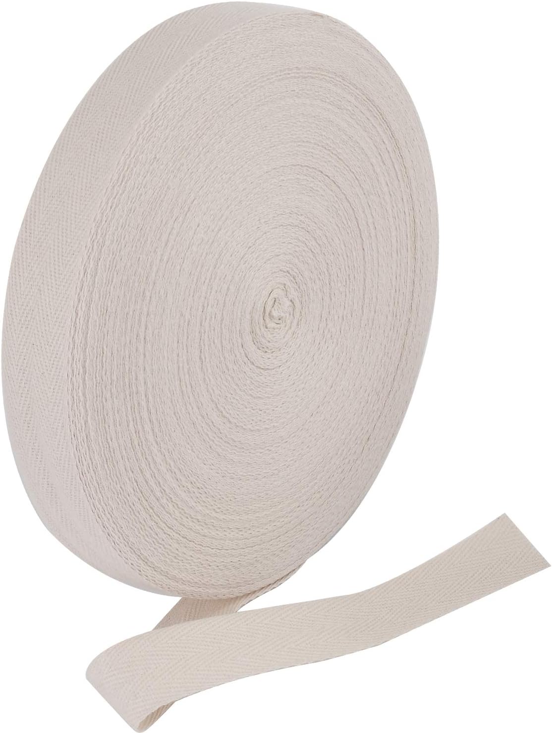 Berolle 50 Yards Natural Cotton Twill Tape Herringbone Tape Cotton Twill bing for Gift