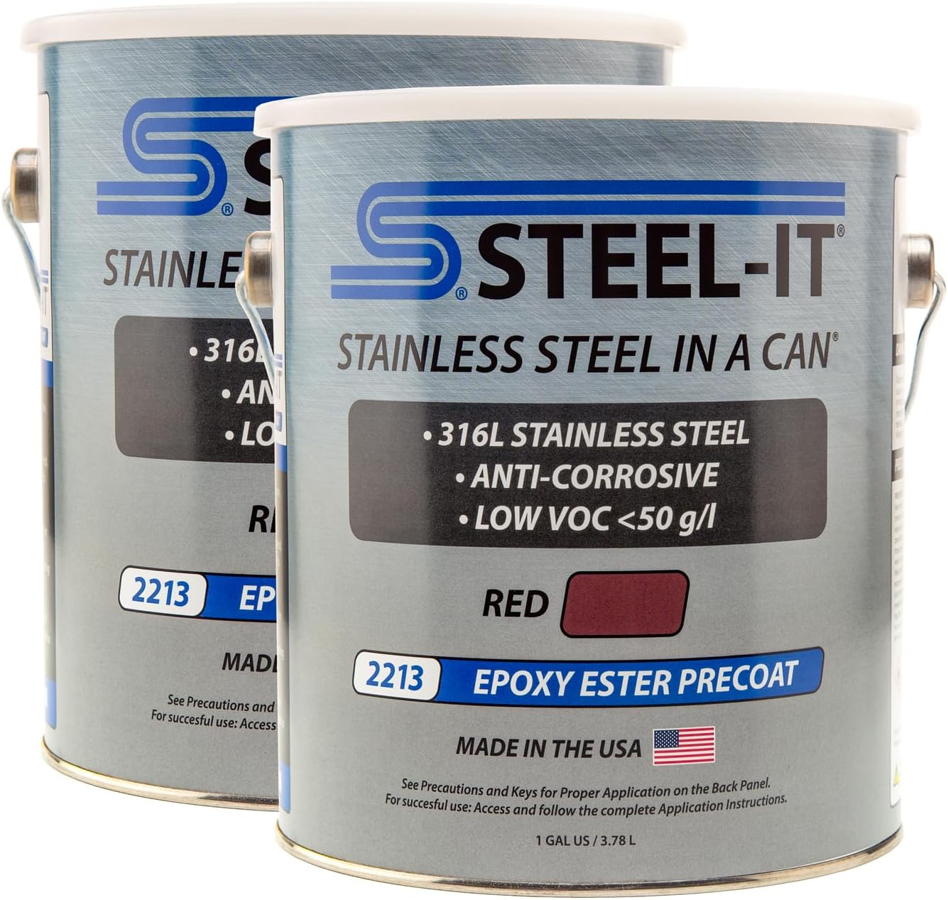 Steel-It 2213 Epoxy Ester Precoat, Anti-Corrosive - Red (2 Gallons)