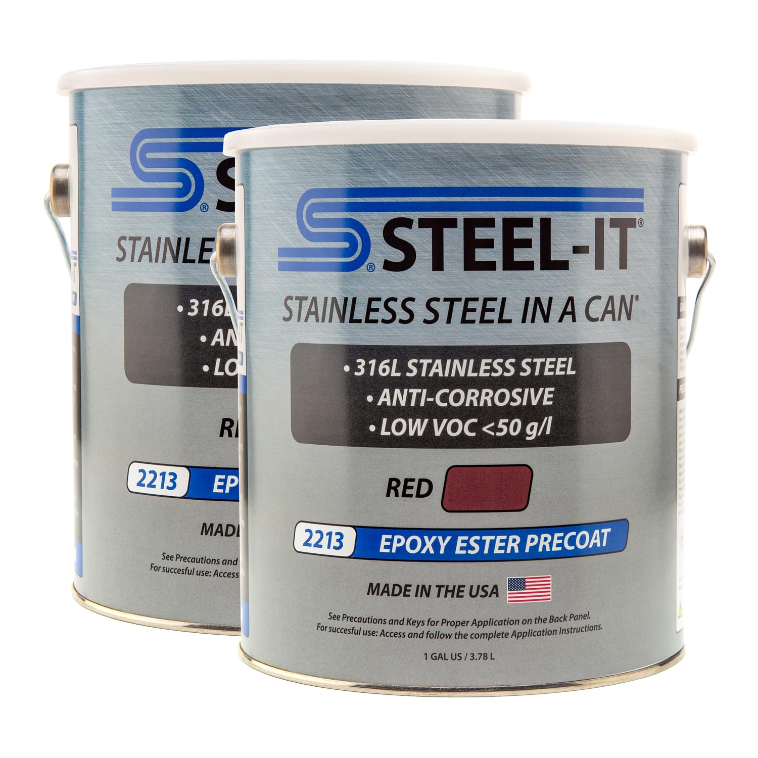 Steel-It2213 Epoxy Ester Precoat, Anti-Corrosive - Red (2 Gallons)