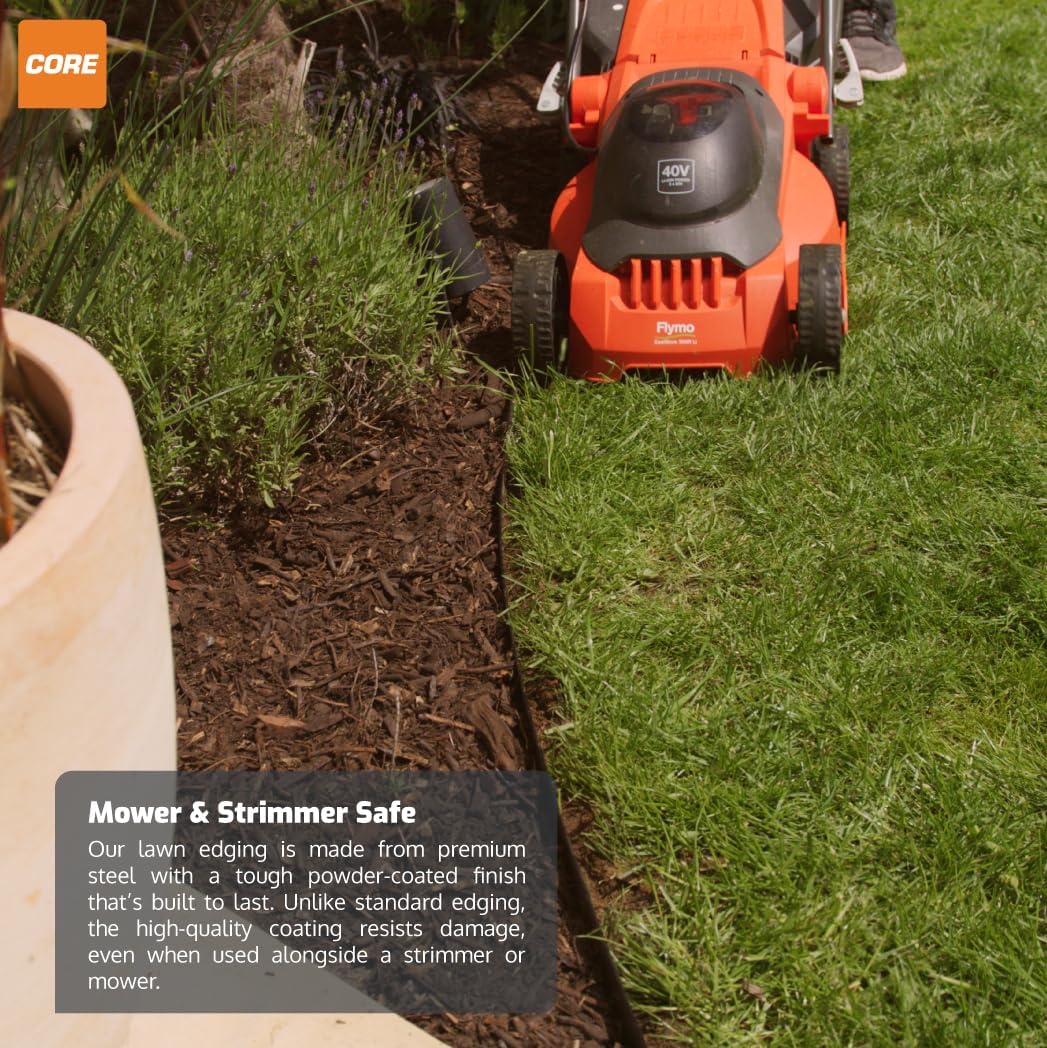 Lawn Edging | Flexible Decorative Steel Garden Lawn Edging with 6" face Height | 5X 3.28', 16.25 Linear Feet (Brown, 6")