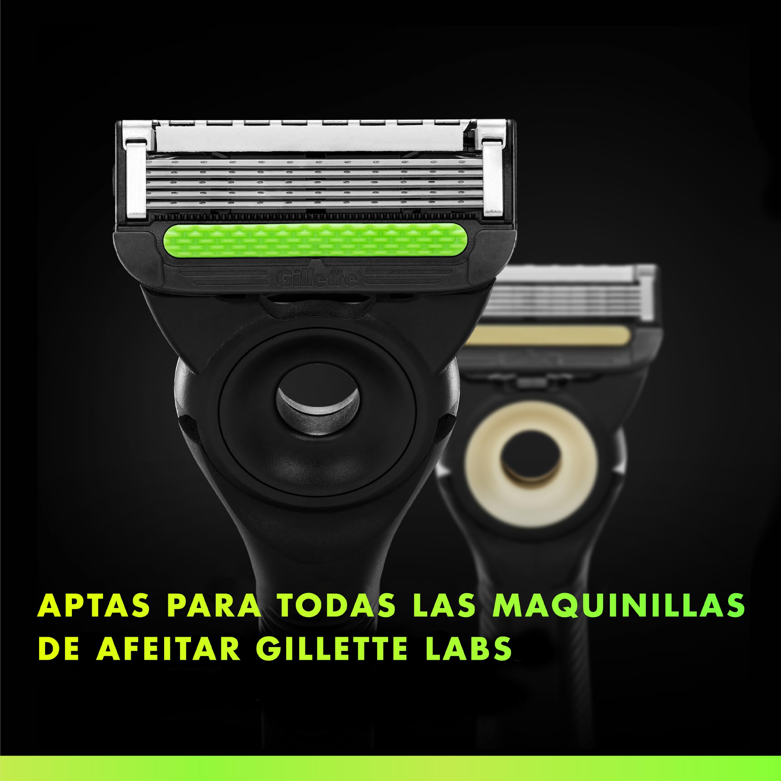 GilletteLabs Cuchillas de Afeitar Hombre, Pack de 16 + Colgante | Recambios para Maquinillas de Afeitar con 5 Hojas Y Banda Lubricante, Compatible con Todas Las Maquinillas Gillette Labs