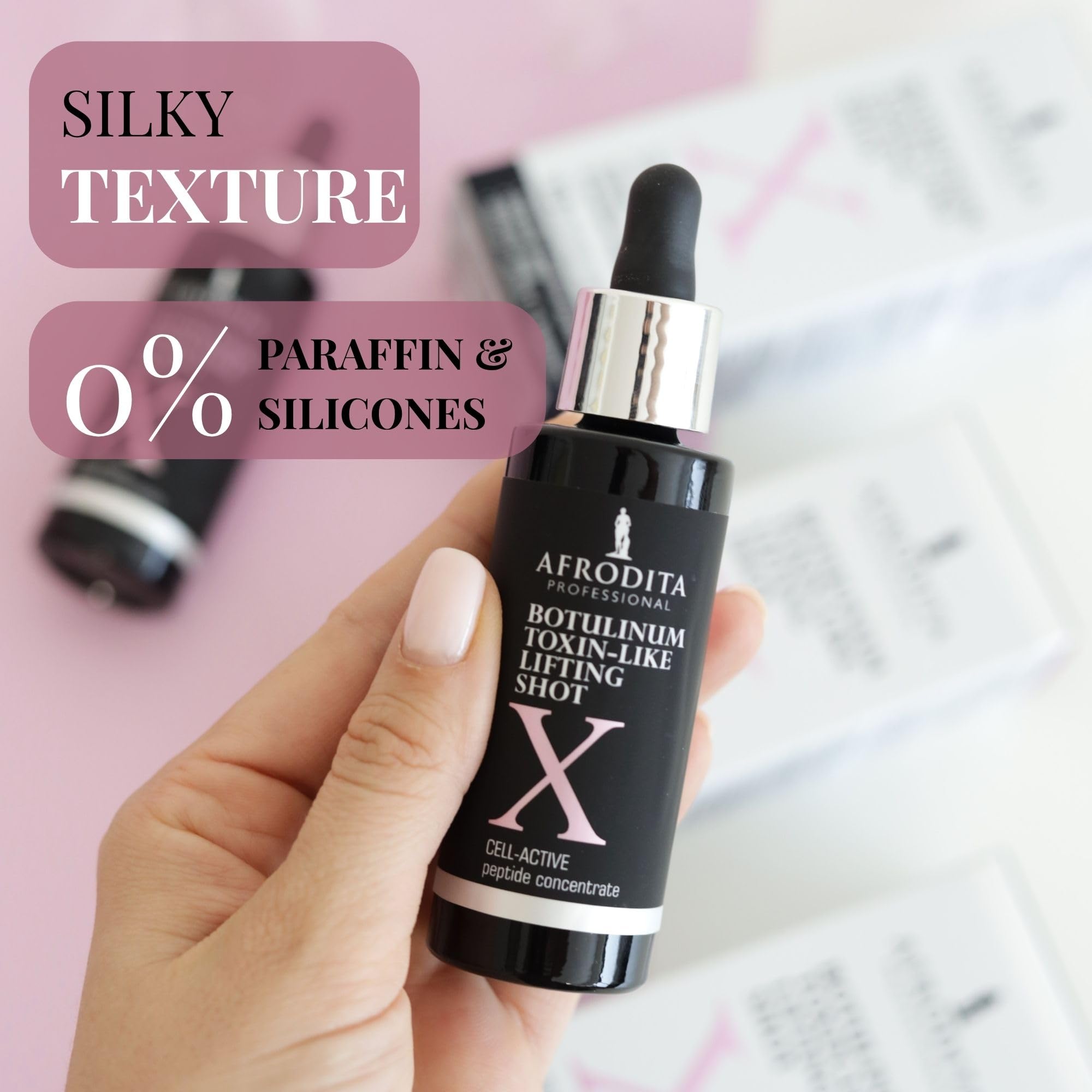 Afrodita Professional Botulinum Toxin-Like X Lifting Shot Peptydowe serum do twarzy przeciw zmarszczkom mimicznym, koncentrat do liftingu dla gładkiej, jędrniejszej skóry, 30 ml