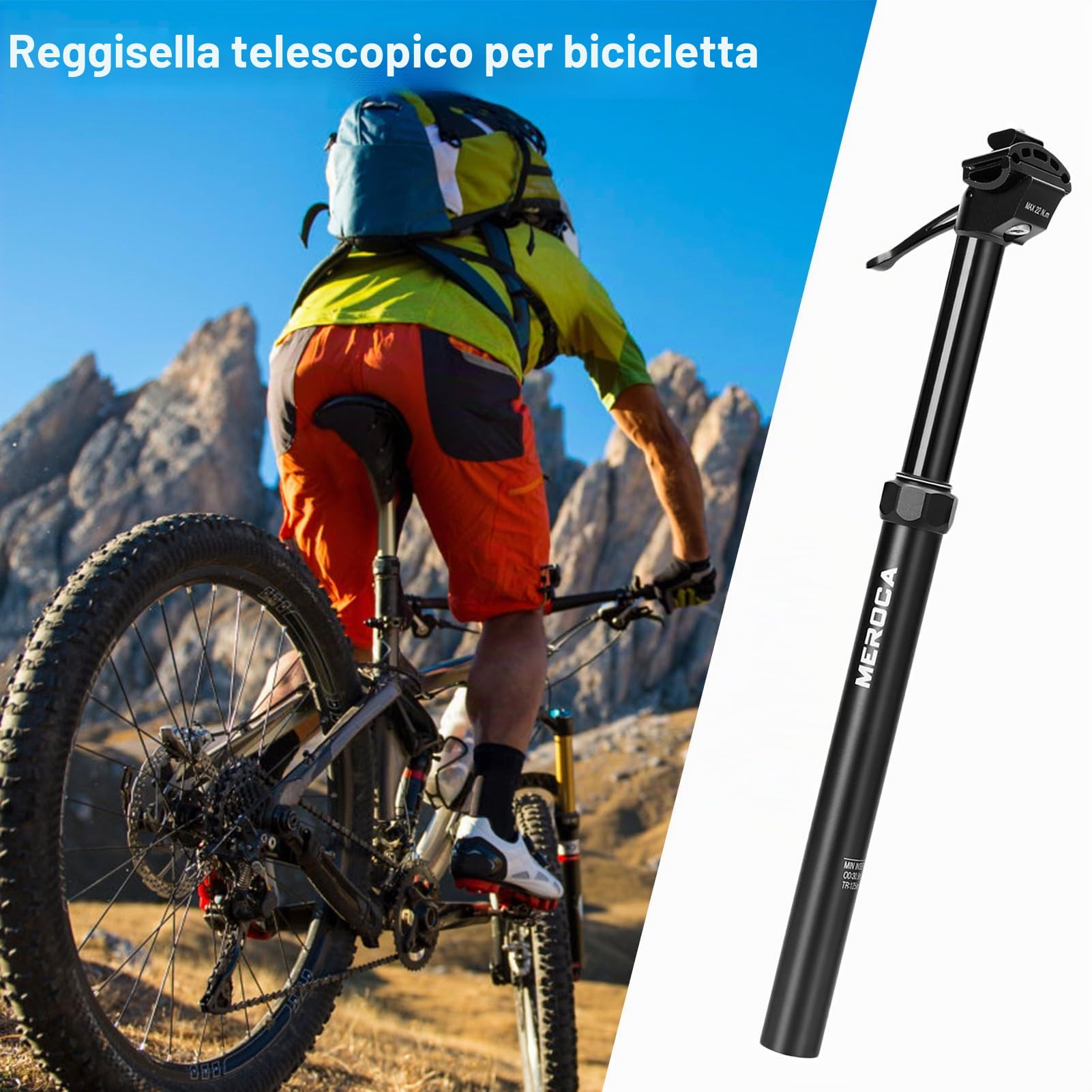 Reggisella Telescopico per Bicicletta e Bici - Manuale e da Viaggio