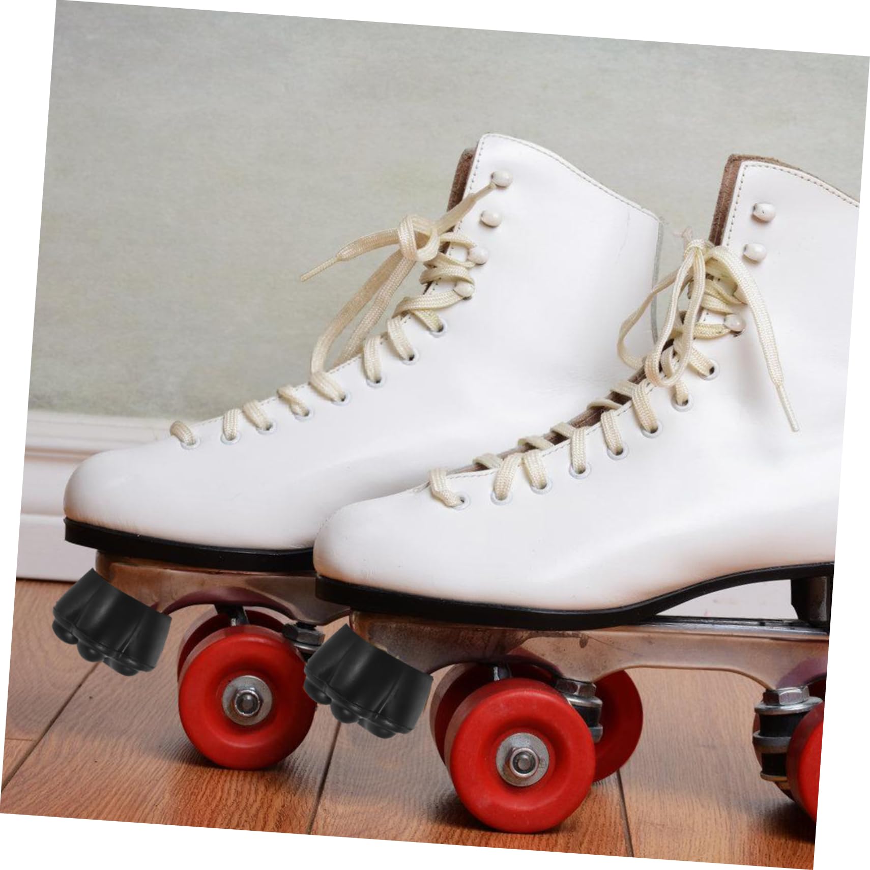 ibasenice De Patins Remplaçables Glace Plaquettes De Frein Patinage Doigt De Pied Professionnel Freins pour Patins À roulettes Caoutchouc Black
