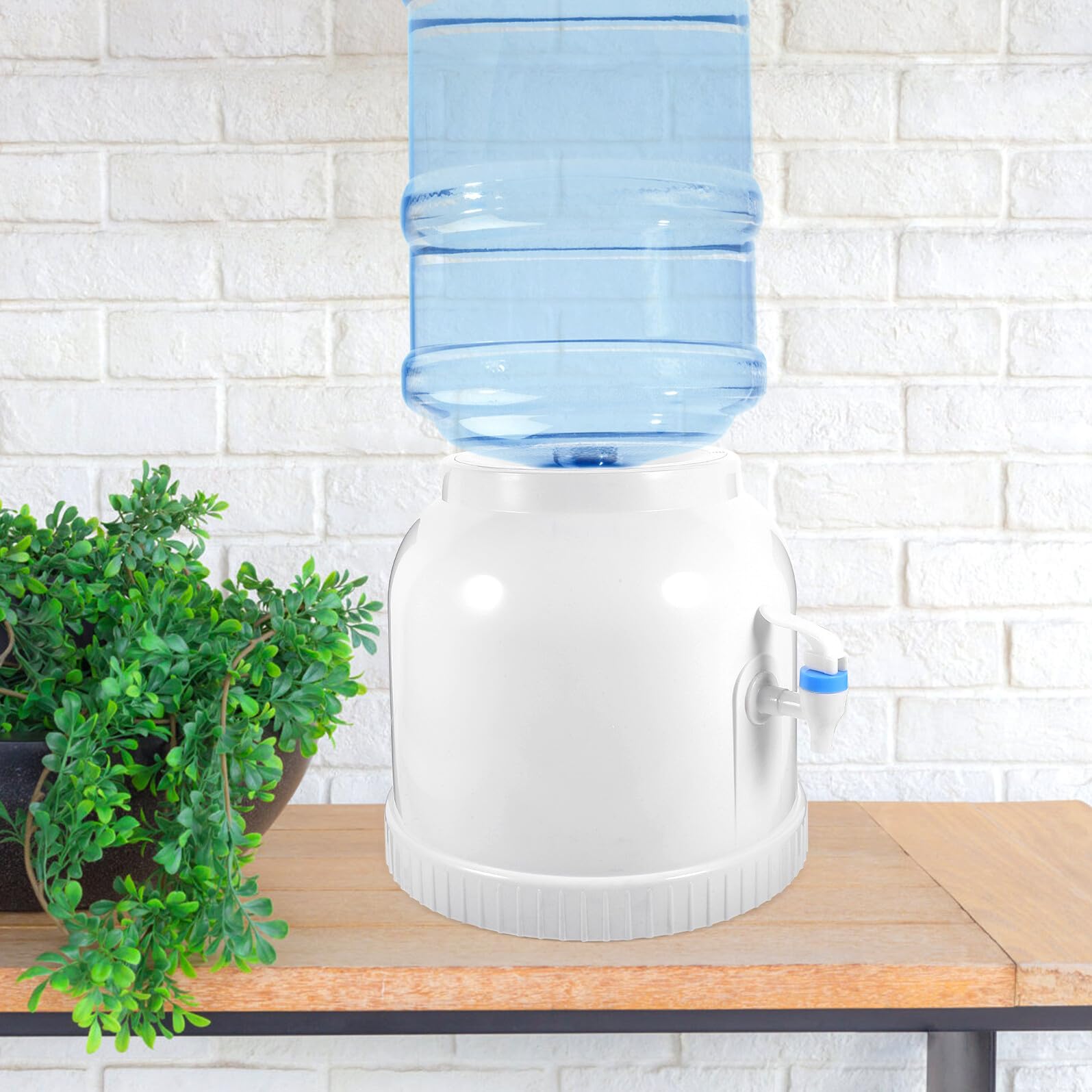 Soporte para Jarra de Agua Blanco de Plástico, Dispensador de Agua de Mostrador Instalación Conveniente y Estructura Resistente para Uso Doméstico Oficina