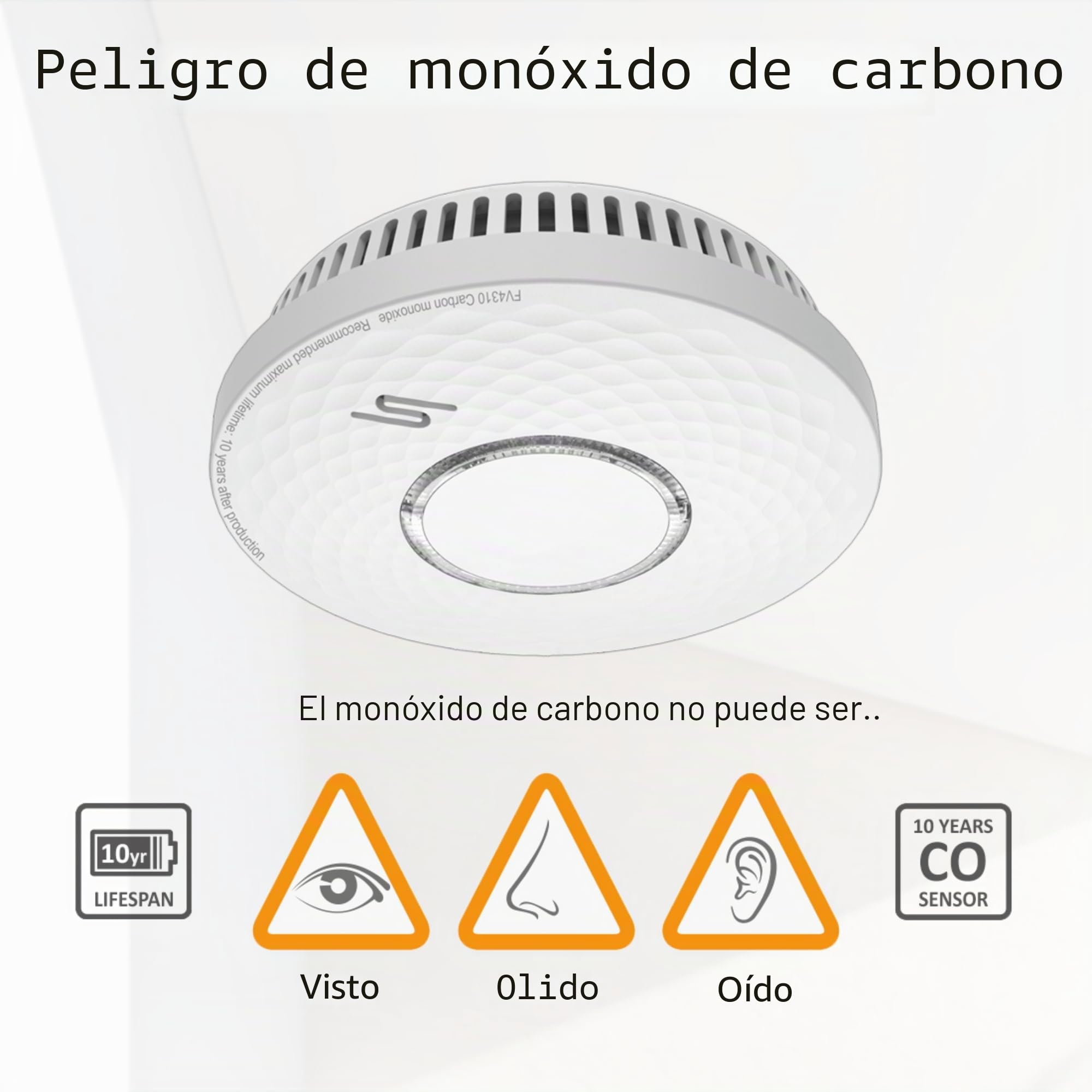 ELRO FV4310 Detector Combinado - Detector de Humo y monóxido de Carbono con batería de 10 años de duración