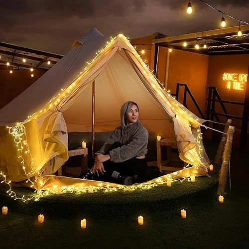 Miniatura 3 de JMEXSUSS Guirnalda de 100 luces LED de 33 pies / 33 pies 100 luces LED de Navidad a pilas