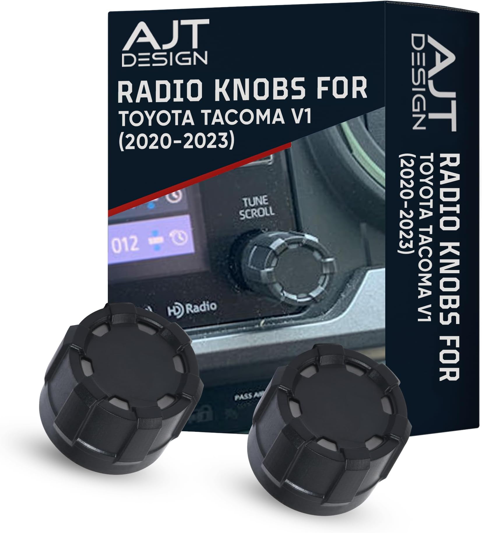 AJT DESIGN Radio Knobs Tacoma V1 (2020-2023) - BLACK
