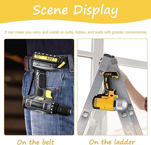 Miniatura 2 de Juego de 2 clips para cinturón Dewalt 304 de acero inoxidable para herramientas de taladro Dewalt, clips Dewalt, con tornillos para Dewalt N268241