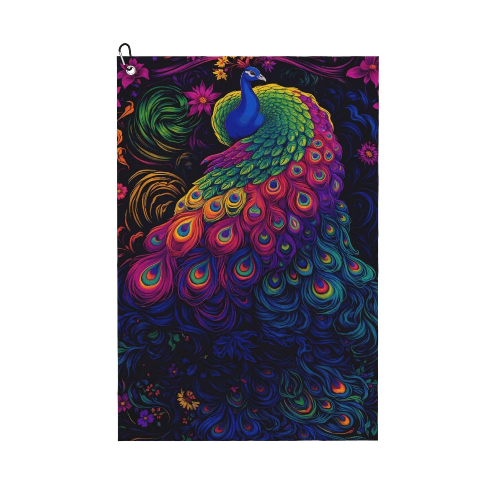 BSDFGSDD Neon Peacock Flowers Art Golf Towel 24 x 16 inches