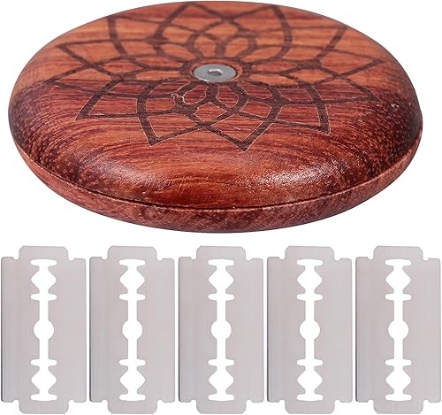 DOITOOL Cojo de pan de madera con 5 cuchillas de afeitar reemplazables, herramienta cortadora de pan, herramienta de puntuación de masa agria para