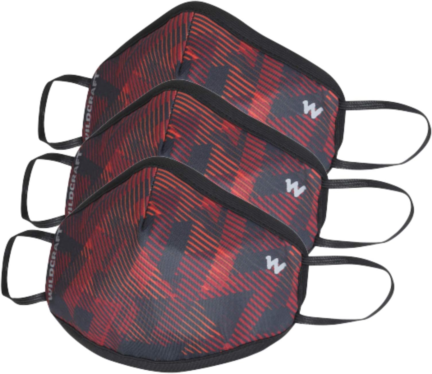 Wildcraft Unisex-Adult Polyester SUPERMASK W95+ Reusable Outdoor Respirator 3P : SUBLIPRINT : RED_TRIZI : M (8903338297796 Medium)