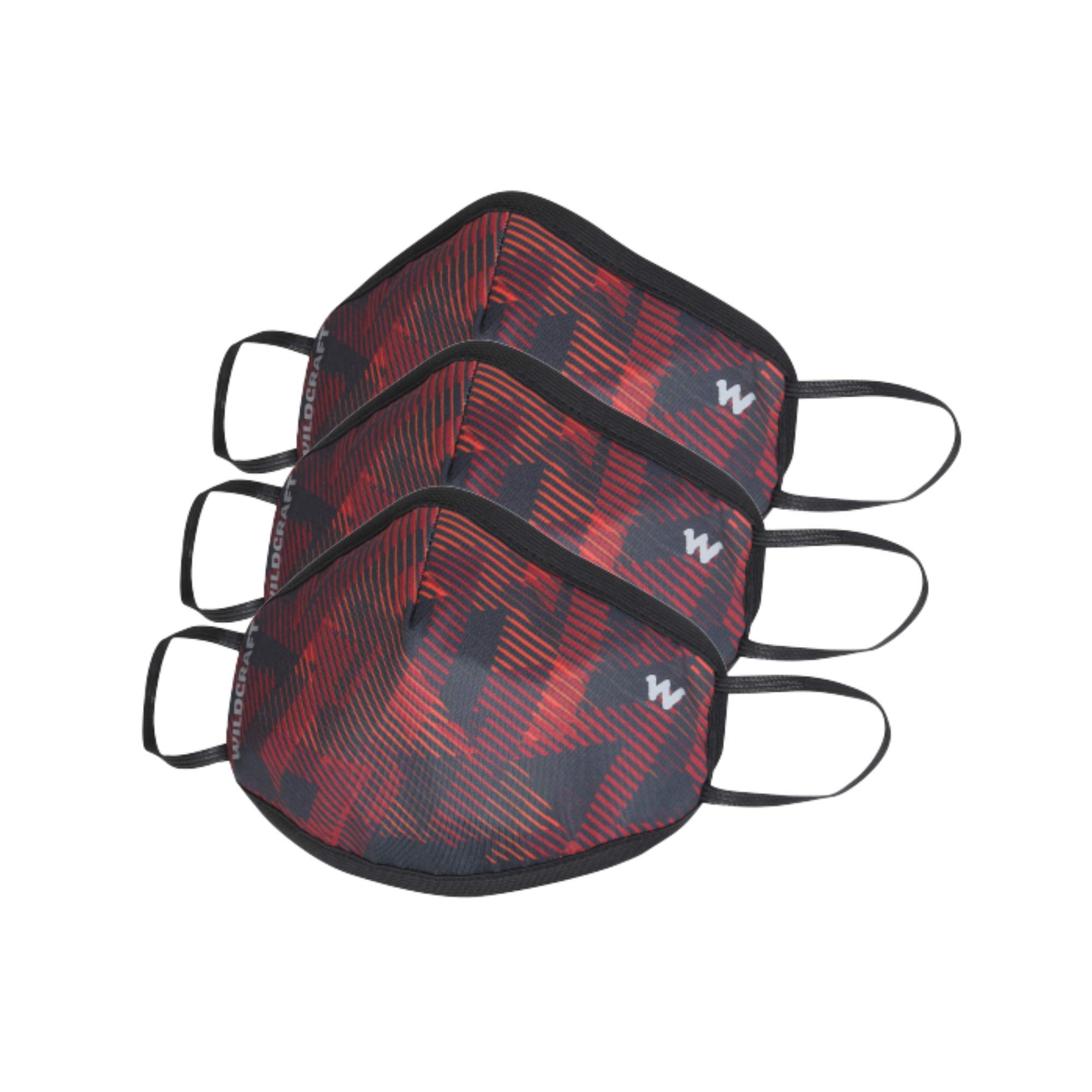 Wildcraft Unisex-Adult Polyester SUPERMASK W95+ Reusable Outdoor Respirator 3P : SUBLIPRINT : RED_TRIZI : M (8903338297796 Medium)