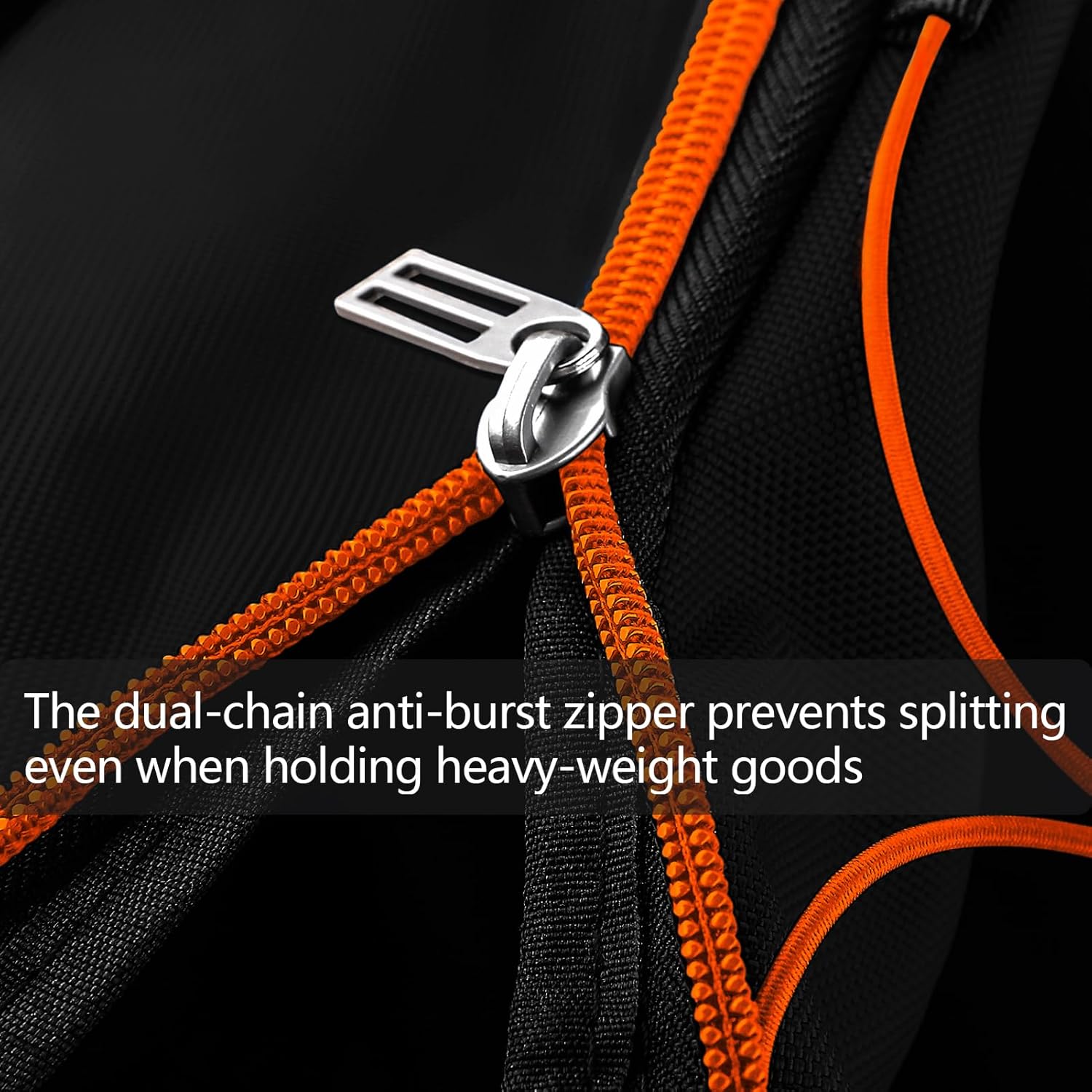 110L/140L Expandable Soft-Sided Foldable Duffle Bag with 2 Rubber Wheels,Packable 32” Rolling Carry-On with Multi-Pockets & Compartments,Black Orange - Image 5