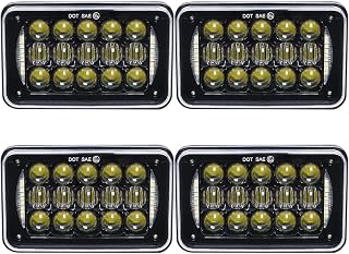1000% Brighter 4X6 inch LED Headlights with DRL Black 4Pcs