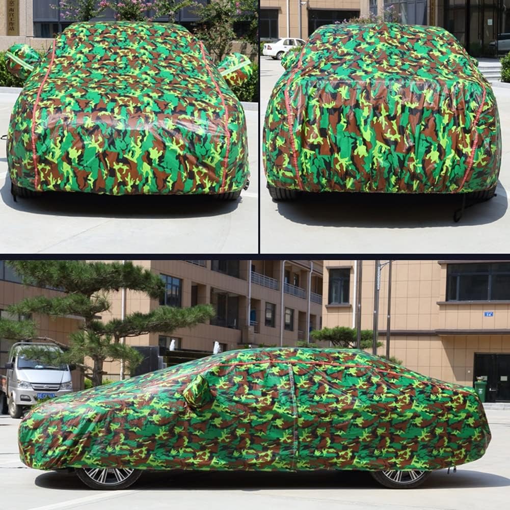車のカバー カーカバーウォータープルーフアップグレードカーカバーカーカバーカーカバーウォータープルー フルエクステリア車のカバー 雨に対する耐候性の保護 水 ほこり 夏や冬の屋外車の貯蔵のための風 Color お歳暮 Camo Size X 4 1 78 L M 1 2