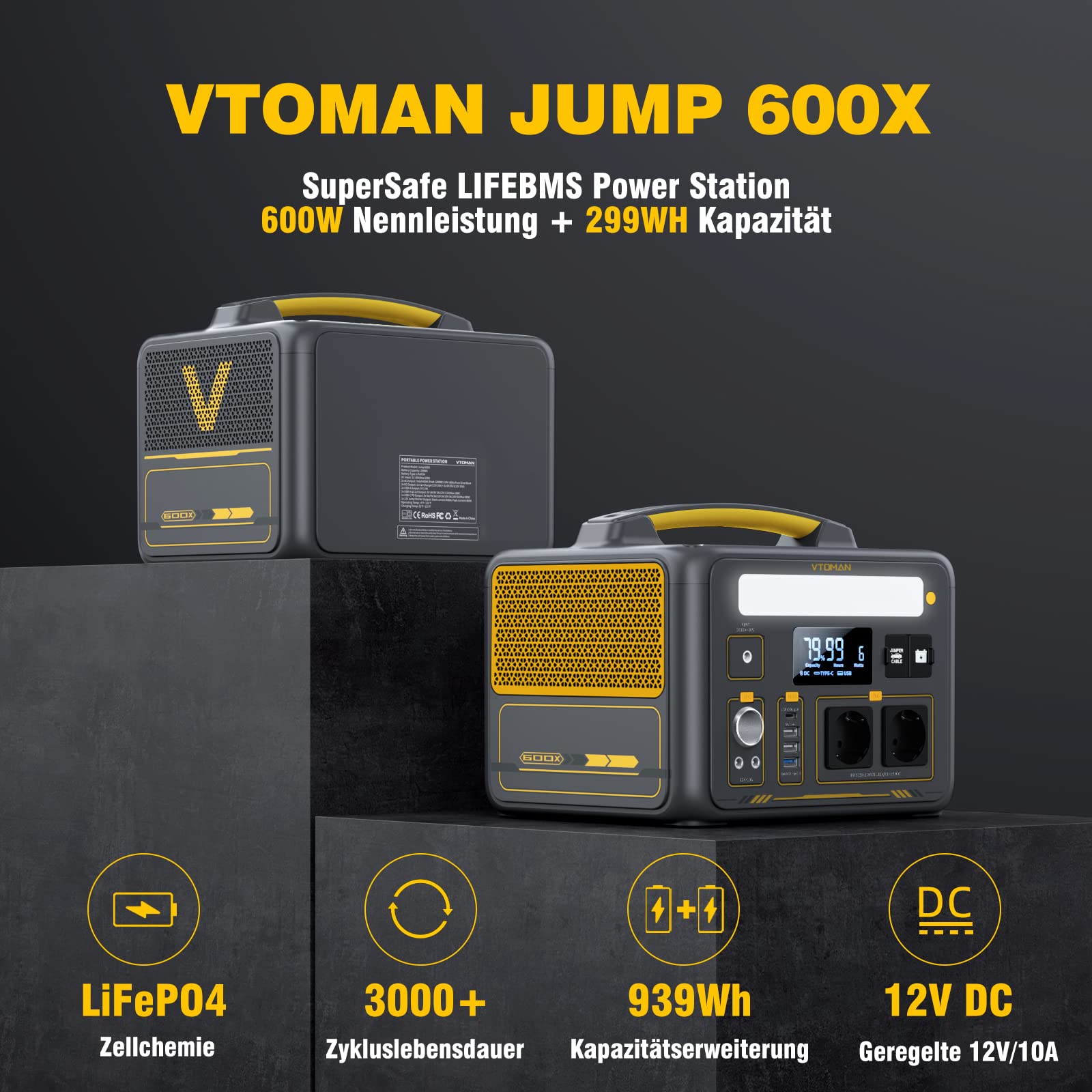 VTOMAN JUMP600X ポータブル電源 299Wh AC600W 【公式通販】