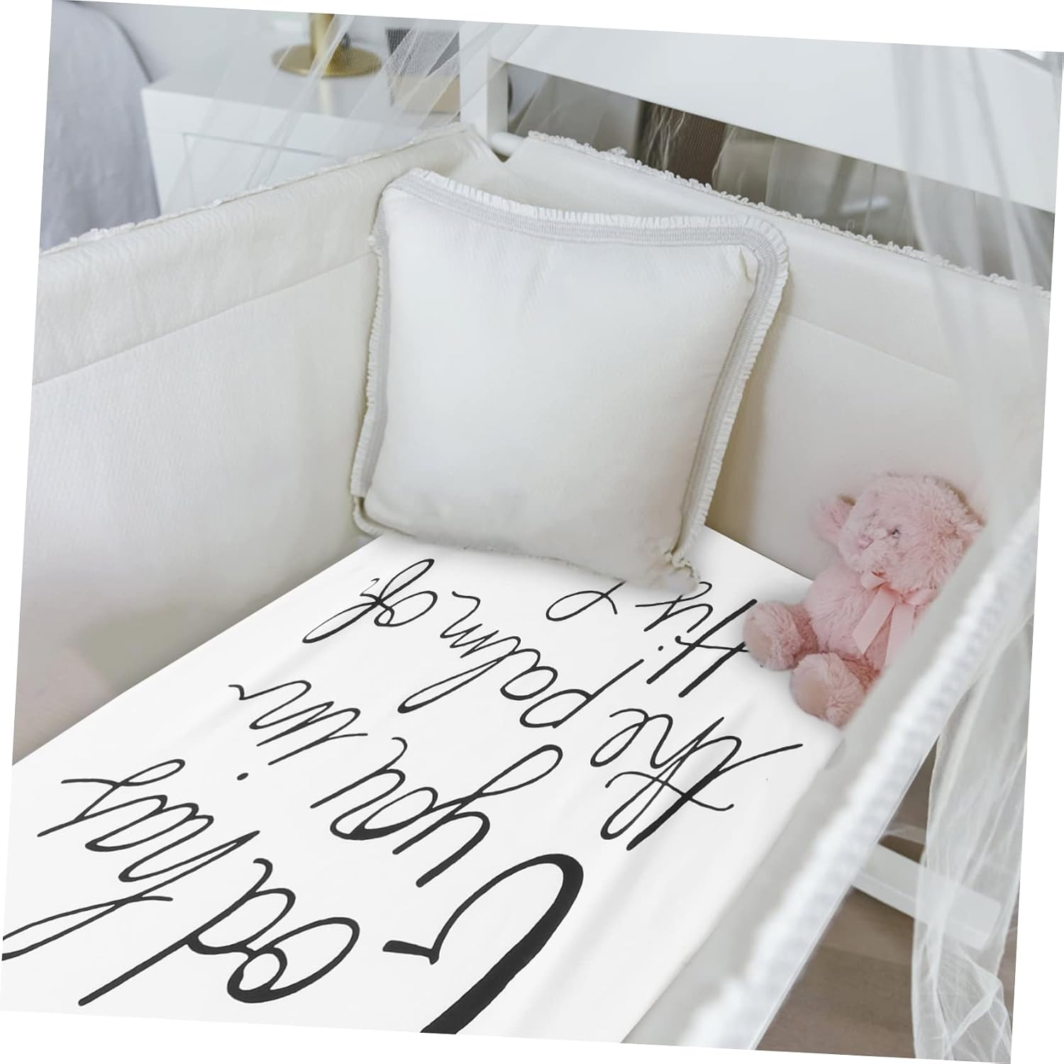 Bedside Bassinet Cover Removable Washable Reusable Comfortable for Nursery