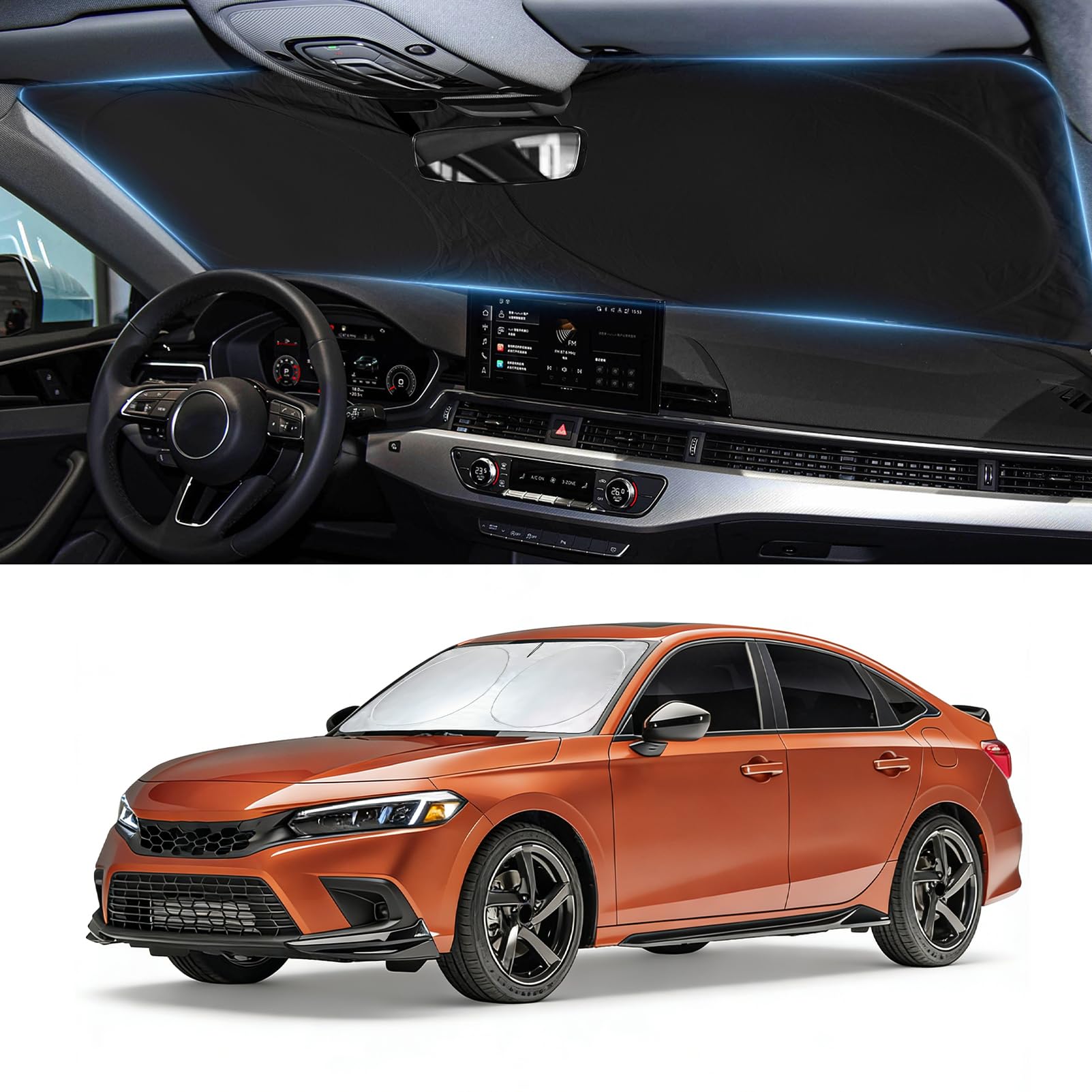 Windshield Sun Shade for Honda Accord 2018-2020 2021 2022 Sun Visor