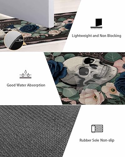 Miniatura 4 de Tapete de baño de Halloween para bañera, antideslizante, de secado rápido y absorbente, de tierra de diatomeas, tapete lavable para cocina, tapete