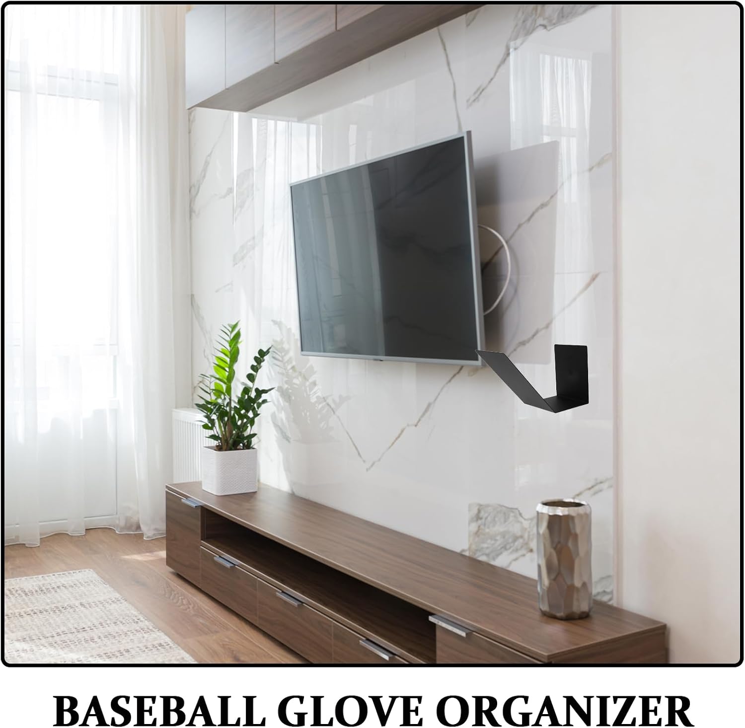 FAVOMOTO Wall Mount Baseball Glove Organizer Rack 2pcs Metal Glove Shape Preserver Holder Sports Storage for Home Garage Display