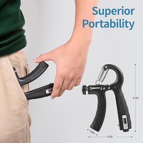 Miniatura 6 de Grip Strength Trainer with 2 PCS,AOKLS Hand Grip Strengthener Adjust Resistance in 11-132Lbs for Climbers,Tennis Athletes and Any Athlete Who Needs