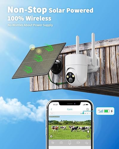 Miniatura 2 de LIWAN Cámara de seguridad celular, sin cámara de seguridad WiFi, cámaras solares 4G LTE inalámbricas para exteriores para seguridad en el hogar con