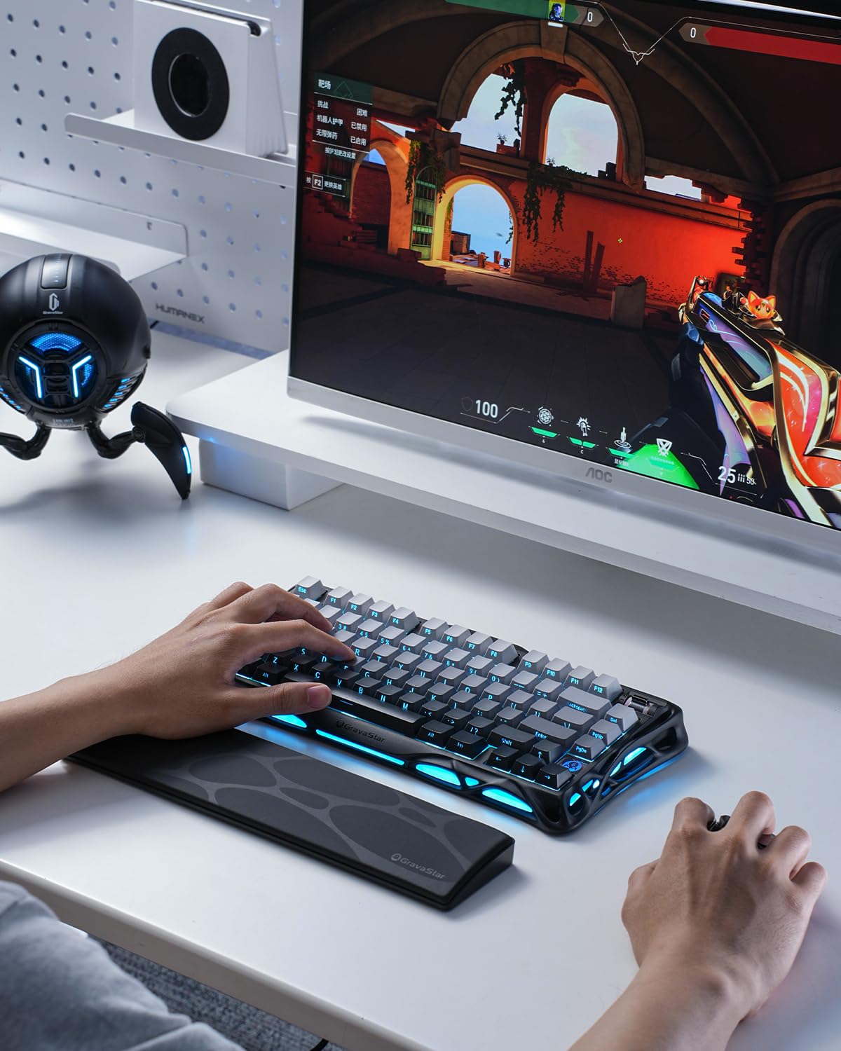 GravaStar Supporto per tastiera nero