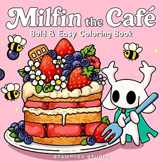 Milfin The Café: 55 Bold and Easy Bakery, Drinks and Dessert Coloring Pages for Adults Using Alcohol Markers, Cozy Café Stress Relief and Relaxation