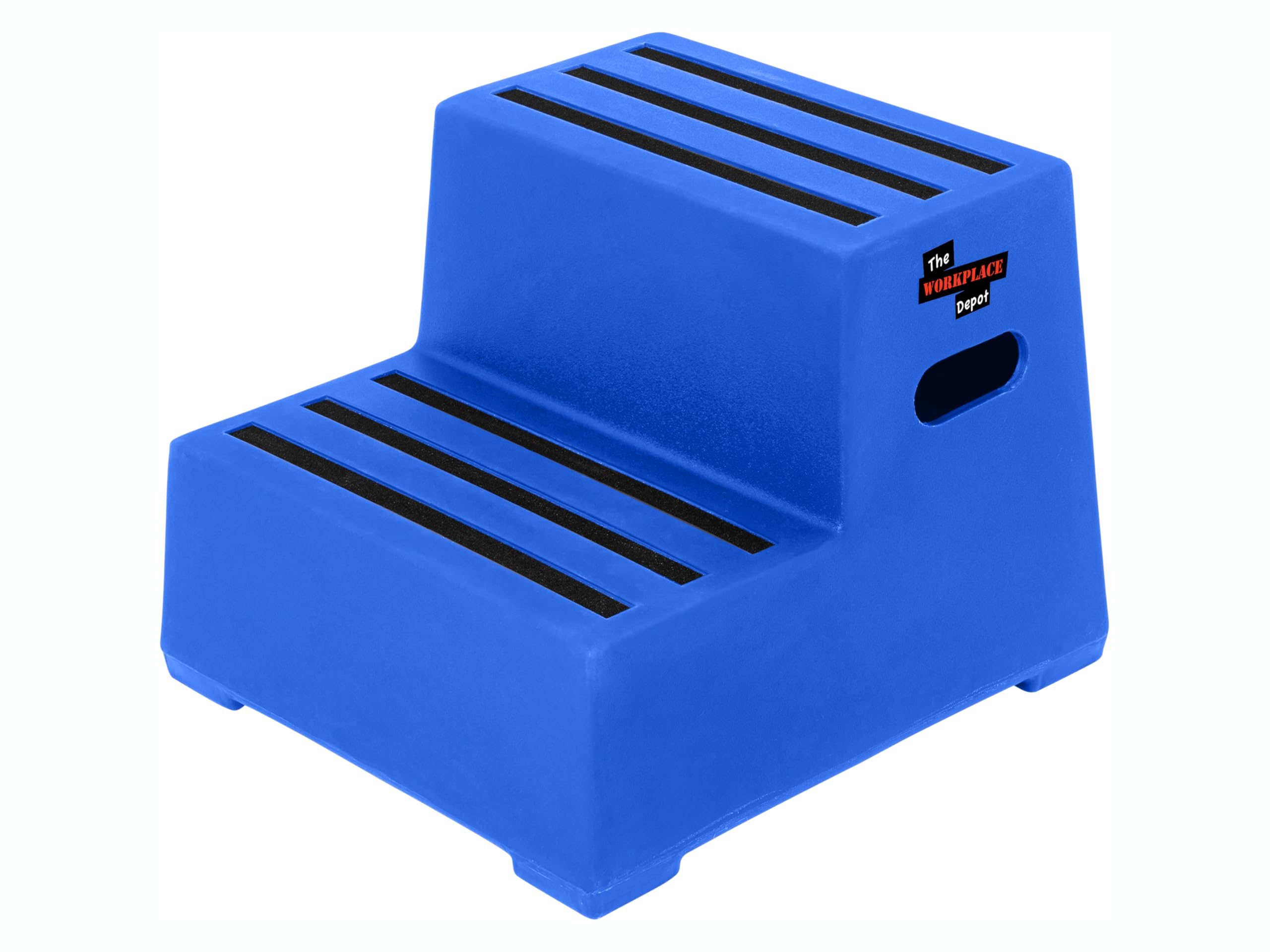 The Workplace Depot 2-Step Plastic Step Stool – Blue Medium-Density Polyethylene, Anti-Slip & Chemical-Resistant, 260 kg Capacity – Ideal for Office, Warehouse & Workshop Use