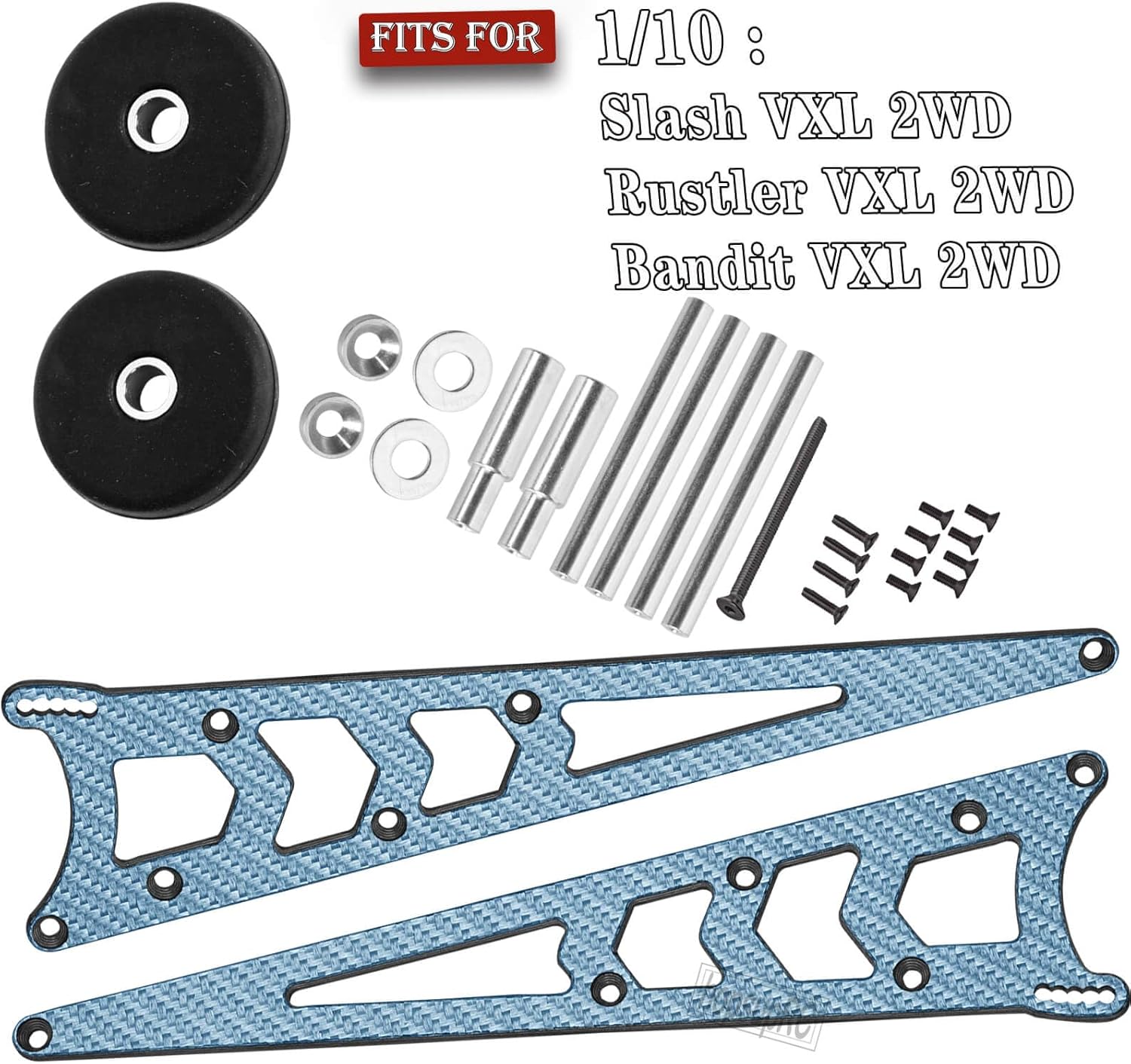 RC Carbon Adjustable Wheelie Bar Kit Tail Wheel Head up Wheel Upgrades Part for 1/10 Slash,Rustler,Bandit,Stampede VXL 2WD,Carbon Adjustable Wheelie Bar w/Mount Hops Up,Navy Blue