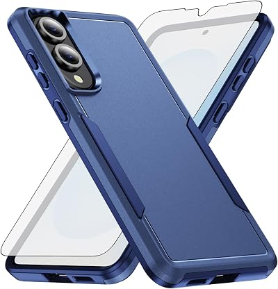 Asuwish Phone Case for Samsung Galaxy S25 Edge 5G with Tempered Glass Screen Protector Cover and Slim Thin Hybrid Full Body Protective Cell Accessories S25Edge 25S S 25 25Edge 6.66 2025 Women Blue