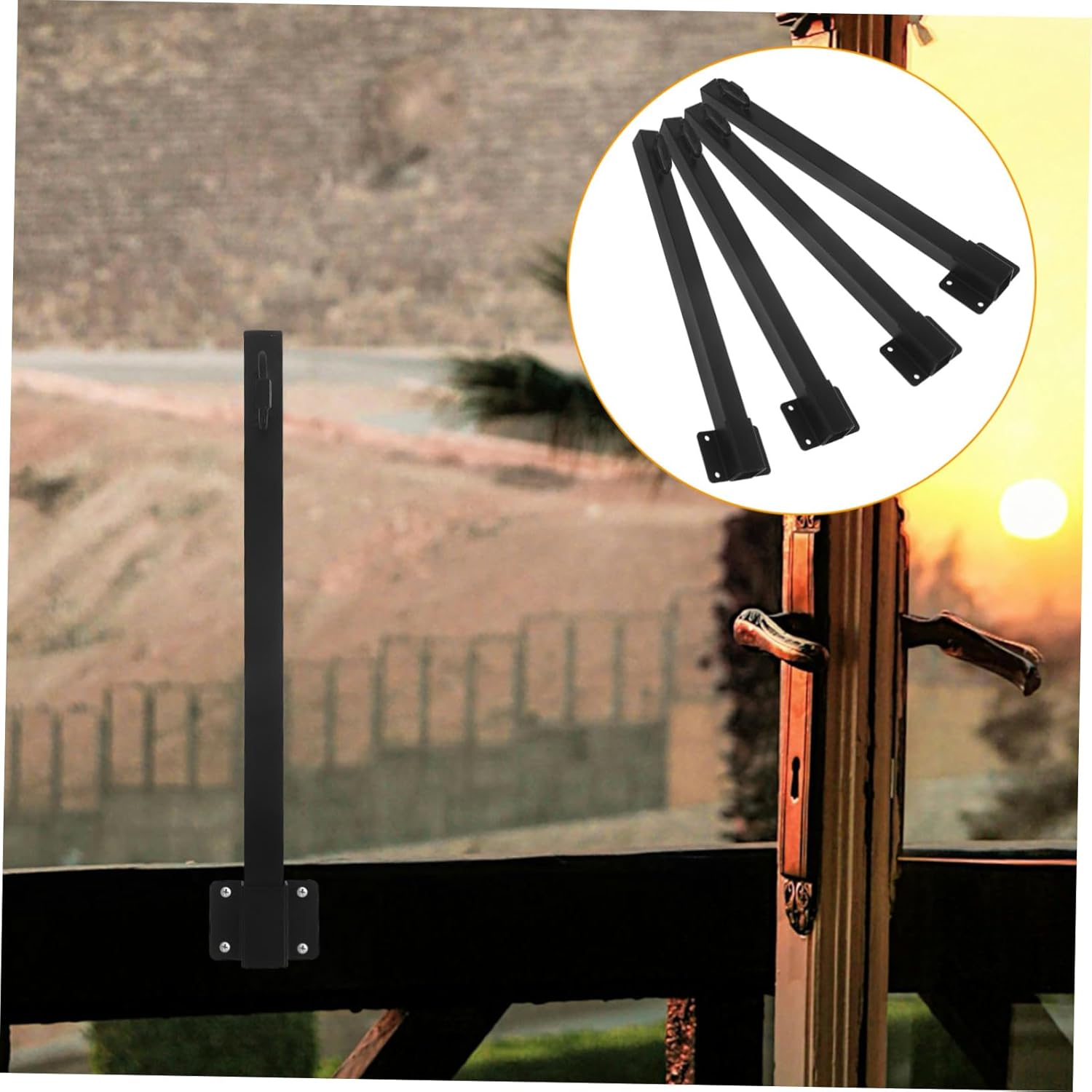 TEHAUX 4Pcs Outdoor String Light Poles Support Rods for Hanging Bird Feeders Lights Easy Installation for Patio Garden and Decor