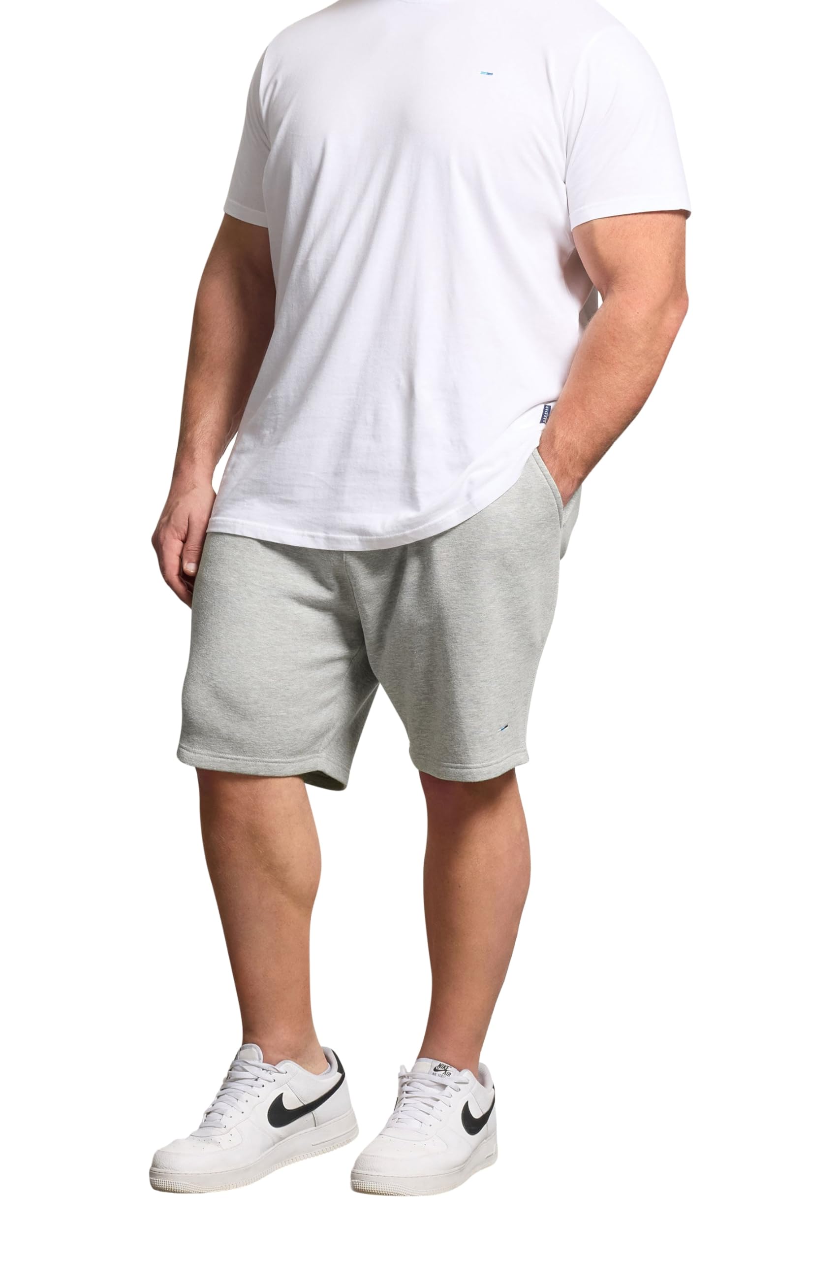 Badrhino Men's Grey Big & Tall Jogger Shorts - Plus Size Curve