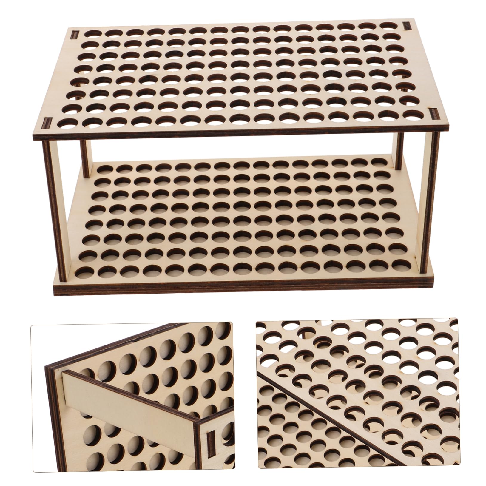 Uonlytech 5 Pezzi Porta della penna in legno organizer per la conservazione dei pennelli portapennelli per studenti organizzatori da scrivania porta pennelli di legno Beige