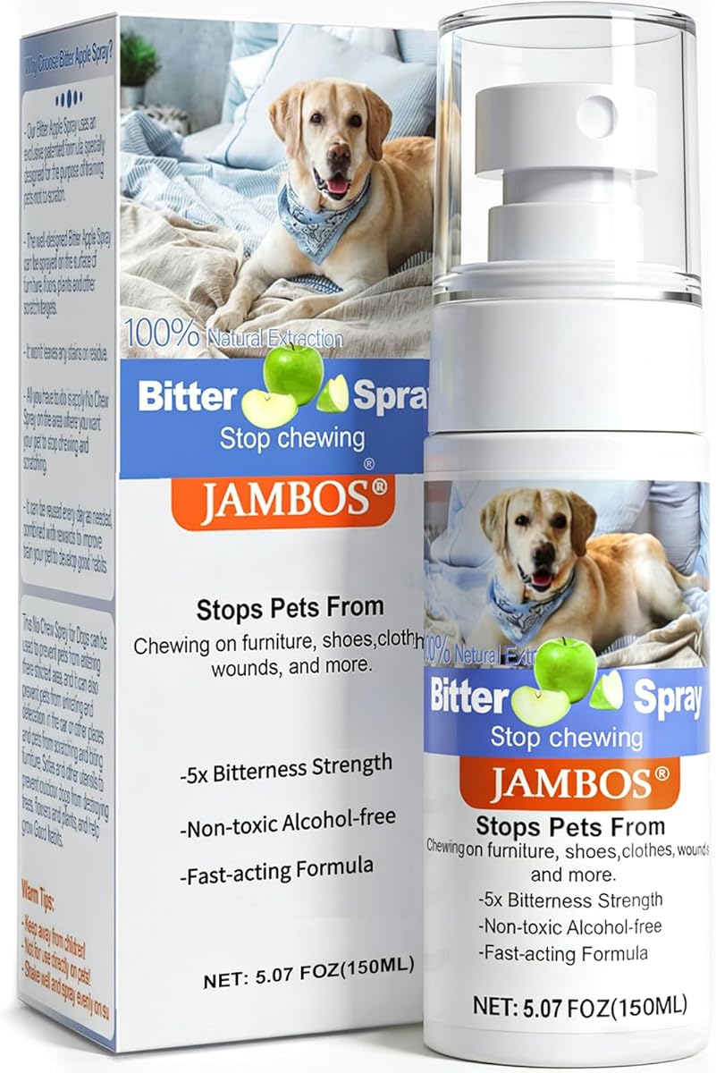 Effectively | Bitter Apple Spray for Dogs to Stop Chewing, NO Chew Spray for Dogs Protect The Safety of Furniture and Your Belongings, Prevent Licking Injuries (Blue, M)