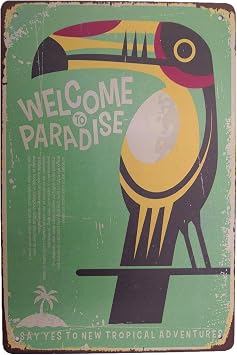 Metal Vintage Tin Sign Decor-Bird Wall Decor for Bar Pub Home Funny Retro Art Sign 12" X 8"