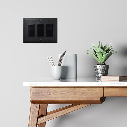 Miniatura 127 de Questech Cubiertas de tomacorrientes, placas de pared dúplex individuales, placas de interruptor de 1 banda, tamaño estándar, cubiertas de toma