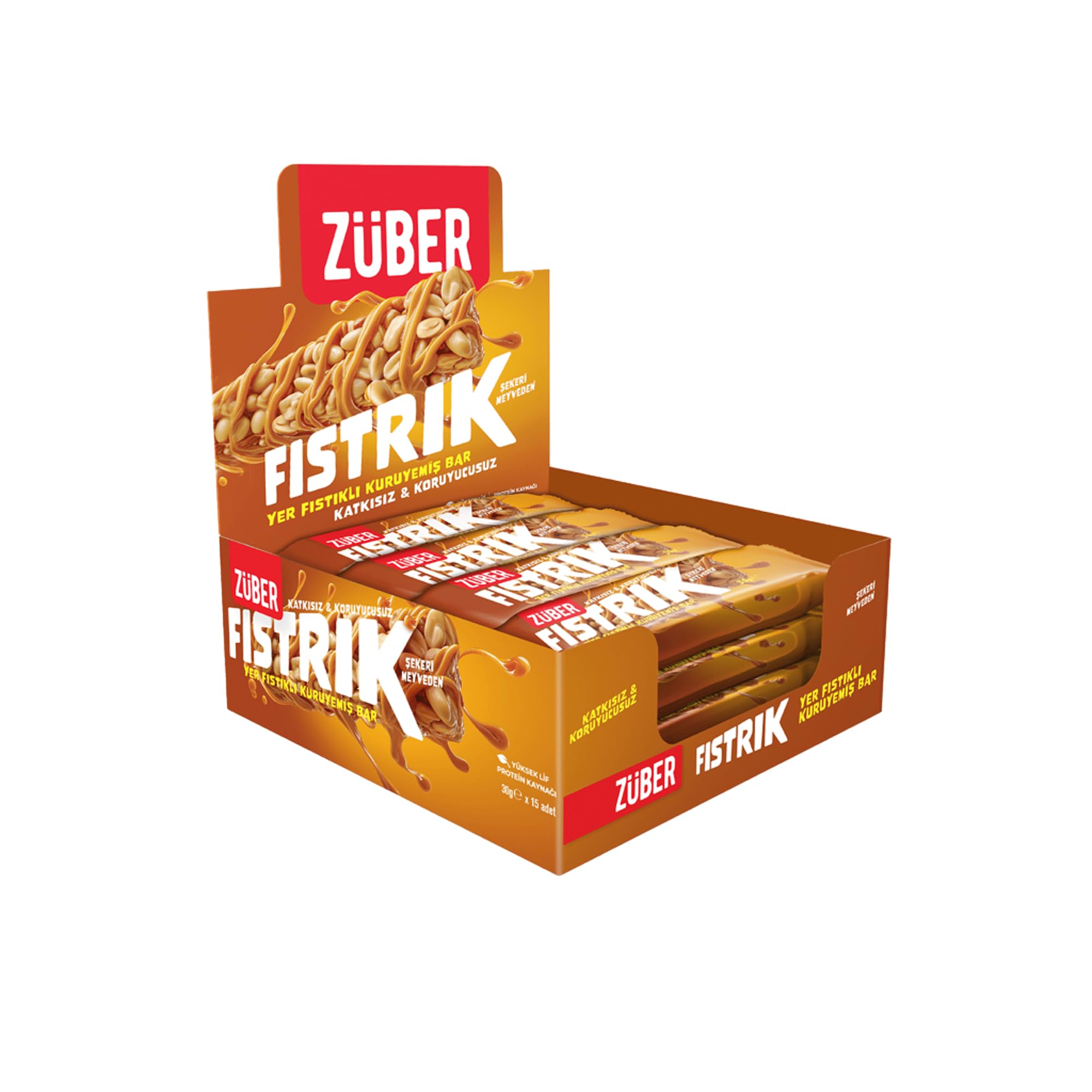Fıstrık Yer Fıstıklı Kuruyemiş Bar 30g x 15 Adet