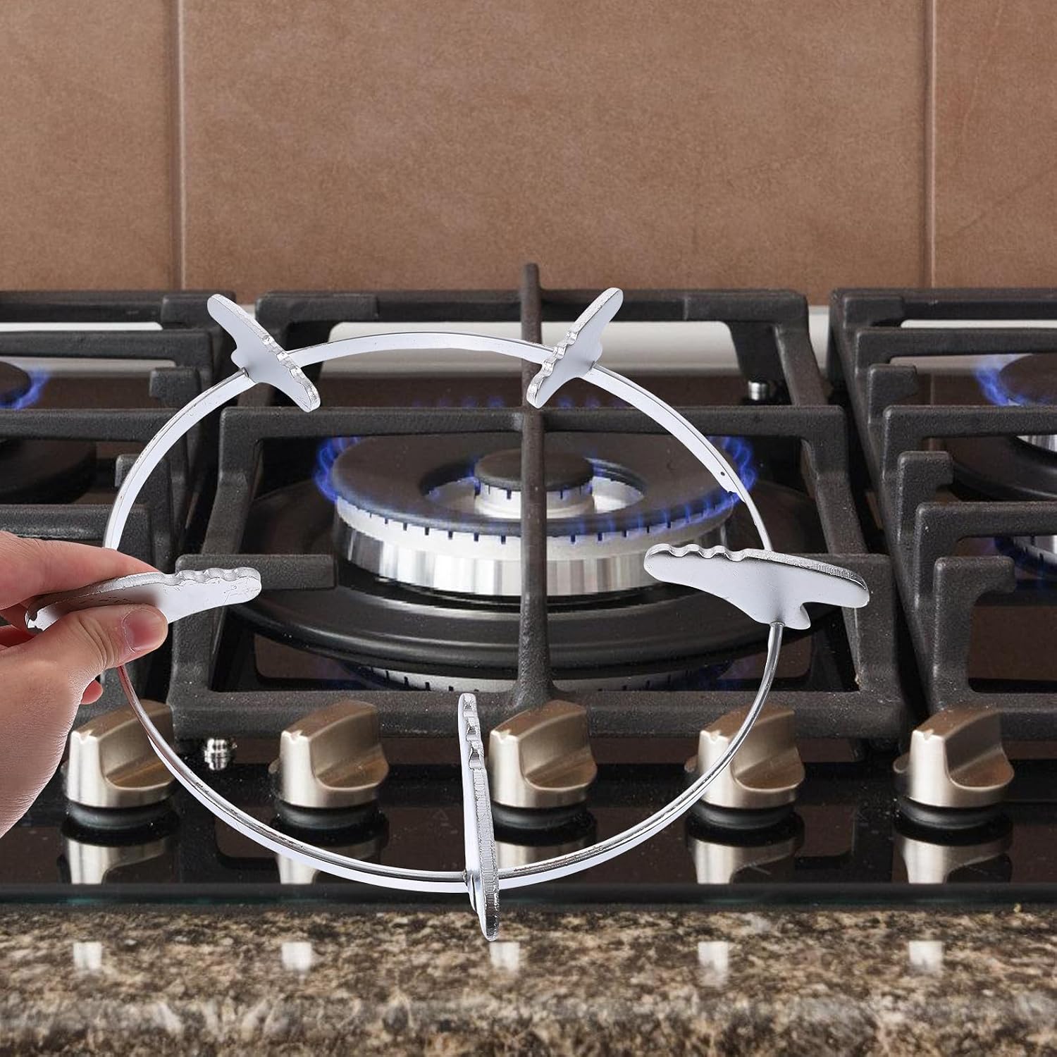 Iron Wok Holder Anti Slip Stable Stove Rack White