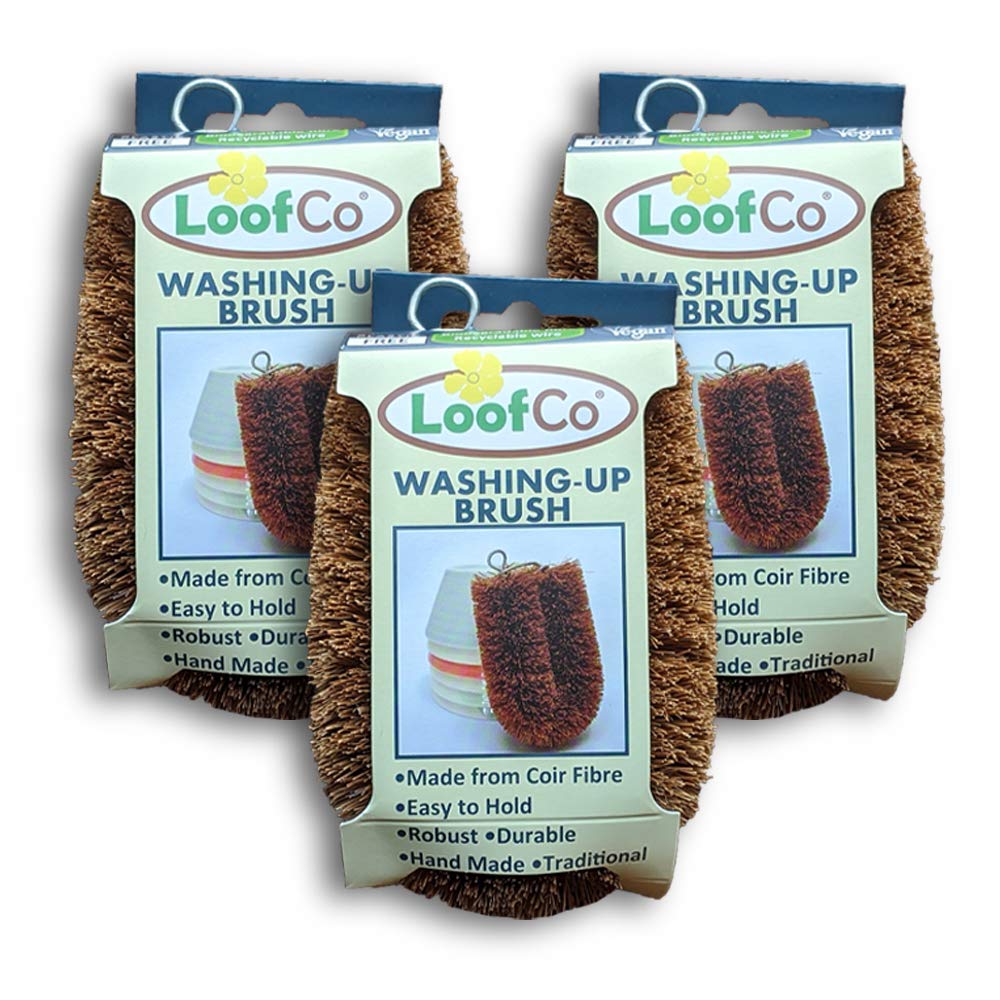 LoofCo AZLWUBx3 Washing-Up Brush SET OF 3 Washing-Up Brush SET OF 3 single x 3 Coir Fibre